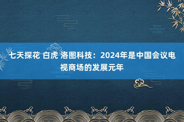 七天探花 白虎 洛图科技：2024年是中国会议电视商场的发展元年