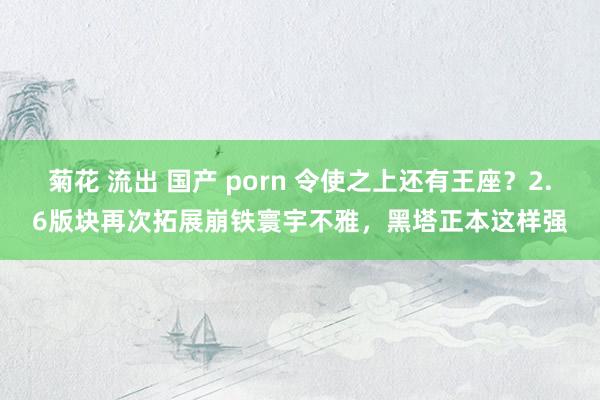 菊花 流出 国产 porn 令使之上还有王座？2.6版块再次拓展崩铁寰宇不雅，黑塔正本这样强