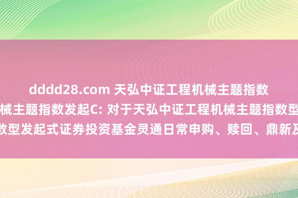 dddd28.com 天弘中证工程机械主题指数发起A,天弘中证工程机械主题指数发起C: 对于天弘中证工程机械主题指数型发起式证券投资基金灵通日常申购、赎回、鼎新及依期定额投资业务的公告