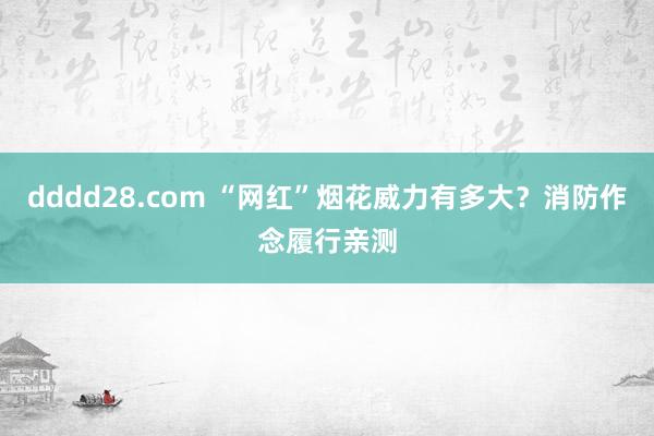 dddd28.com “网红”烟花威力有多大？消防作念履行亲测