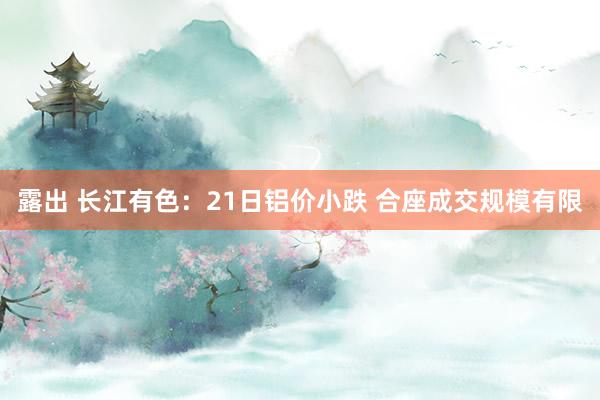 露出 长江有色：21日铝价小跌 合座成交规模有限