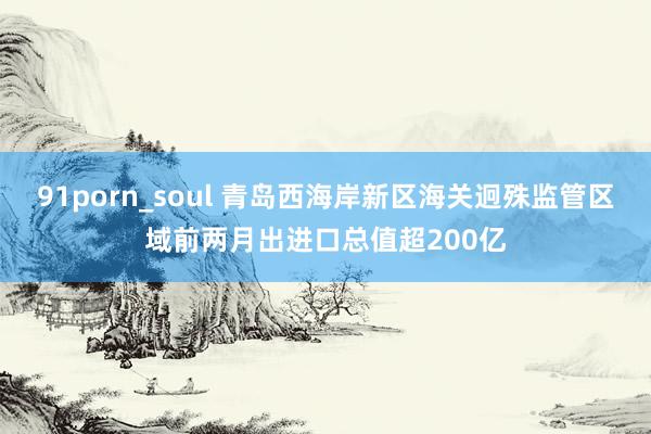 91porn_soul 青岛西海岸新区海关迥殊监管区域前两月出进口总值超200亿