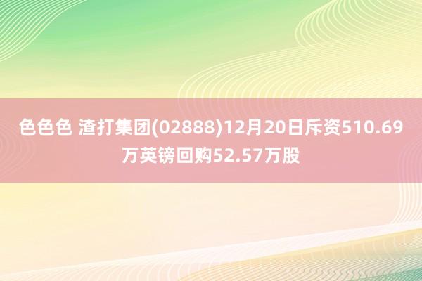 色色色 渣打集团(02888)12月20日斥资510.69万英镑回购52.57万股