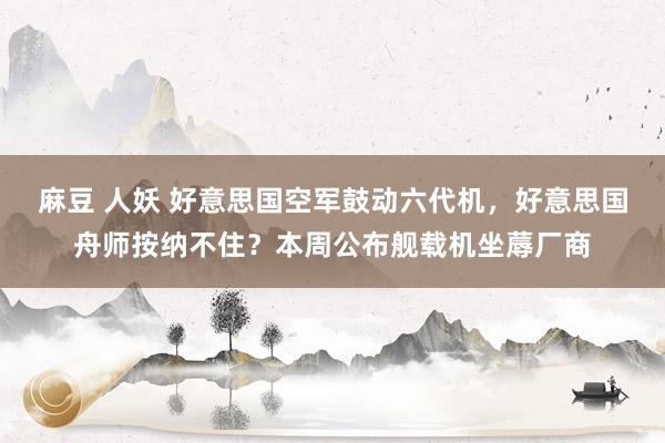 麻豆 人妖 好意思国空军鼓动六代机，好意思国舟师按纳不住？本周公布舰载机坐蓐厂商