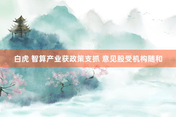 白虎 智算产业获政策支抓 意见股受机构随和