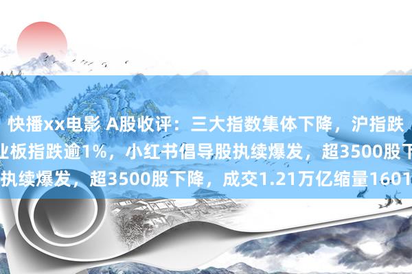 快播xx电影 A股收评：三大指数集体下降，沪指跌0.43%，深成指、创业板指跌逾1%，小红书倡导股执续爆发，超3500股下降，成交1.21万亿缩量1601亿