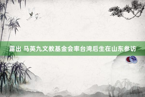 露出 马英九文教基金会率台湾后生在山东参访