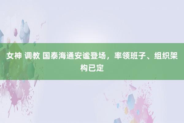 女神 调教 国泰海通安谧登场，率领班子、组织架构已定