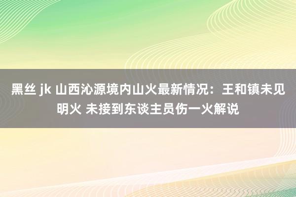 黑丝 jk 山西沁源境内山火最新情况：王和镇未见明火 未接到东谈主员伤一火解说