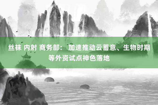 丝袜 内射 商务部： 加速推动云蓄意、生物时期等外资试点神色落地