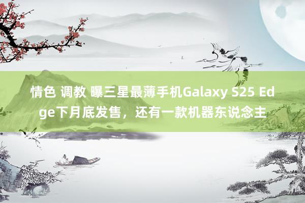 情色 调教 曝三星最薄手机Galaxy S25 Edge下月底发售，还有一款机器东说念主