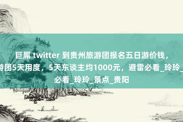 巨屌 twitter 到贵州旅游团报名五日游价钱，到贵州旅游团5天用度，5天东谈主均1000元，避雷必看_玲玲_景点_贵阳