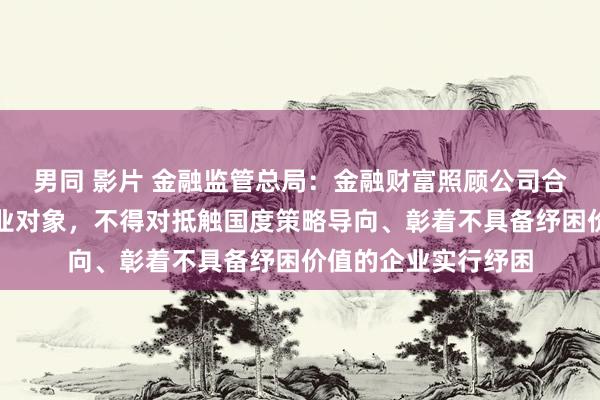 男同 影片 金融监管总局：金融财富照顾公司合理审慎笃定纾困企业对象，不得对抵触国度策略导向、彰着不具备纾困价值的企业实行纾困