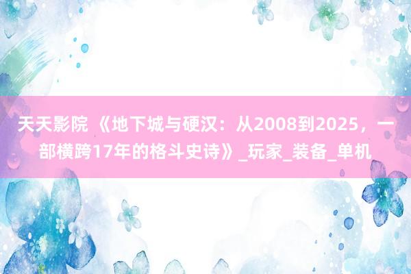 天天影院 《地下城与硬汉：从2008到2025，一部横跨17年的格斗史诗》_玩家_装备_单机