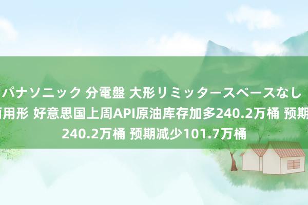 パナソニック 分電盤 大形リミッタースペースなし 露出・半埋込両用形 好意思国上周API原油库存加多240.2万桶 预期减少101.7万桶