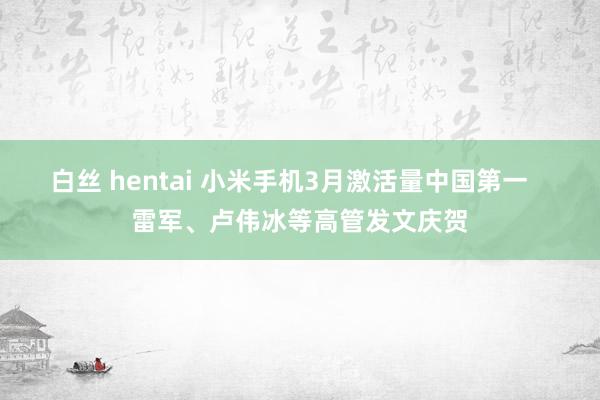 白丝 hentai 小米手机3月激活量中国第一   雷军、卢伟冰等高管发文庆贺