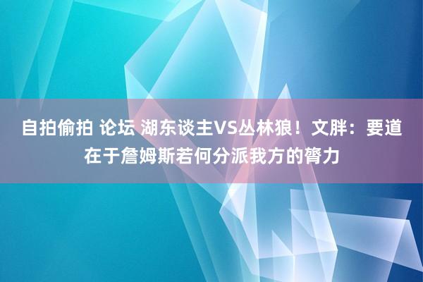 自拍偷拍 论坛 湖东谈主VS丛林狼！文胖：要道在于詹姆斯若何分派我方的膂力