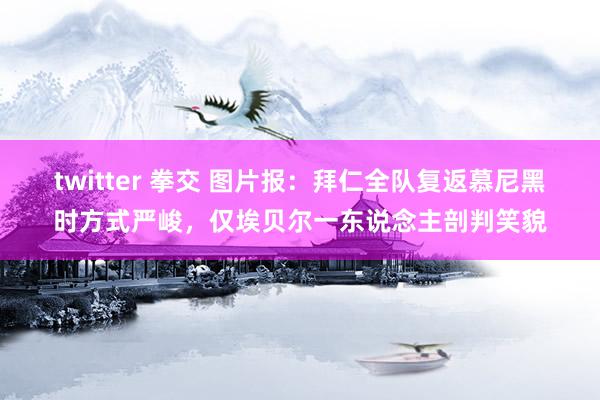 twitter 拳交 图片报：拜仁全队复返慕尼黑时方式严峻，仅埃贝尔一东说念主剖判笑貌