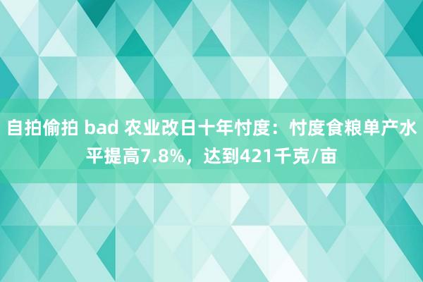 自拍偷拍 bad 农业改日十年忖度：忖度食粮单产水平提高7.8%，达到421千克/亩