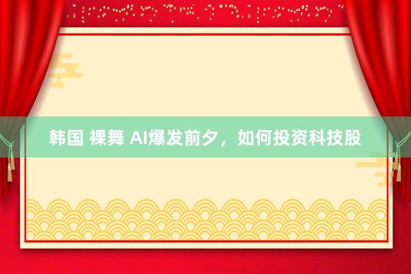 韩国 裸舞 AI爆发前夕，如何投资科技股