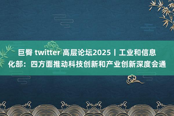 巨臀 twitter 高层论坛2025丨工业和信息化部：四方面推动科技创新和产业创新深度会通