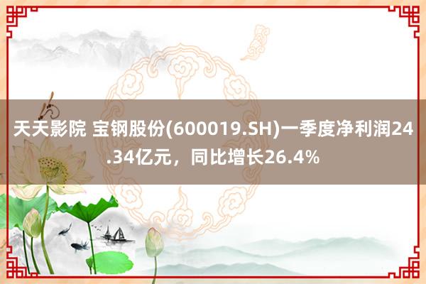天天影院 宝钢股份(600019.SH)一季度净利润24.34亿元，同比增长26.4%